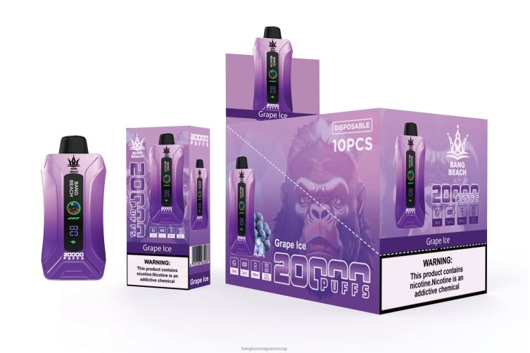 Bang Beach Vape - Bang Beach 20000 puff okosképernyős vape Z86J610 szőlőjég