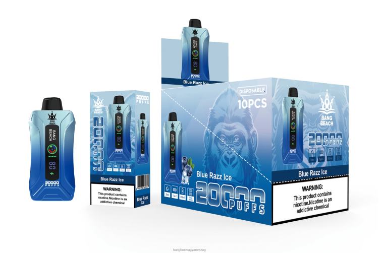 Bang Beach Vape - Bang Beach 20000 puff okosképernyős vape Z86J611 kék razz jég