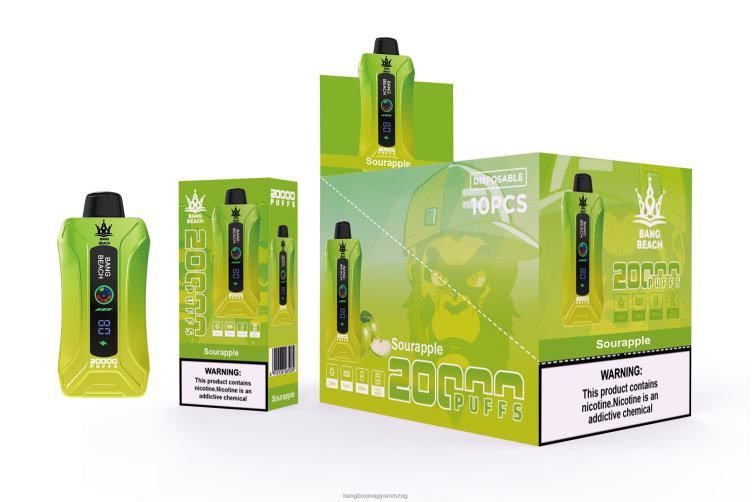 Bang Beach Vape - Bang Beach 20000 puff okosképernyős vape Z86J61 savanyú alma