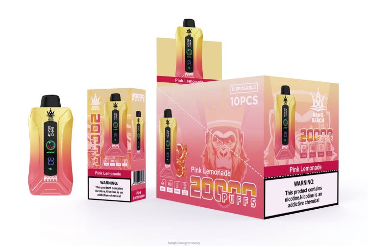 Bang Beach Vape - Bang Beach 20000 puff okosképernyős vape Z86J64 rózsaszín limonádé