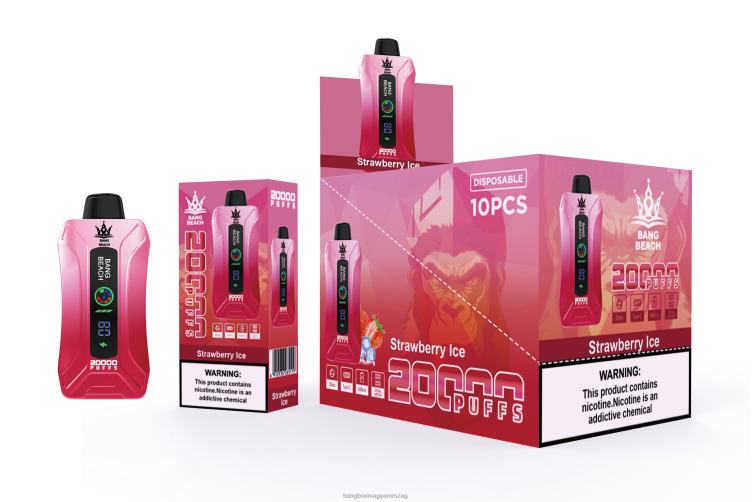 Bang Beach Vape - Bang Beach 20000 puff okosképernyős vape Z86J66 eper jég