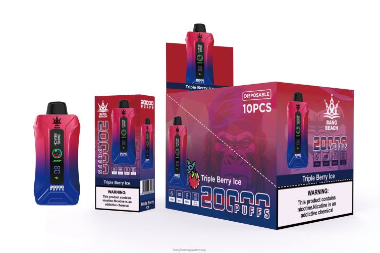 Bang Beach Vape - Bang Beach 20000 puff okosképernyős vape Z86J68 hármas bogyós jég