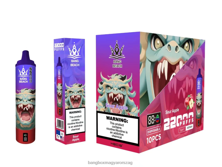 Bang Beach Vape - Bang Beach 22000 puffadásos intelligens képernyő Z86J613 savanyú alma