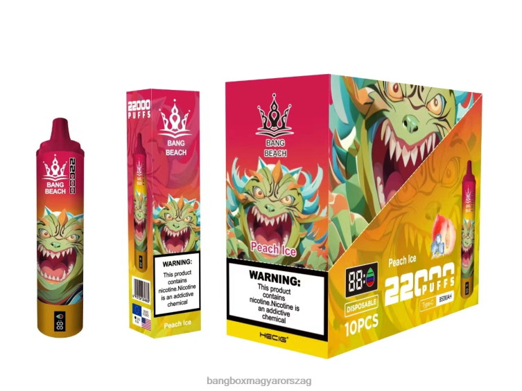 Bang Beach Vape - Bang Beach 22000 puffadásos intelligens képernyő Z86J616 barack jég