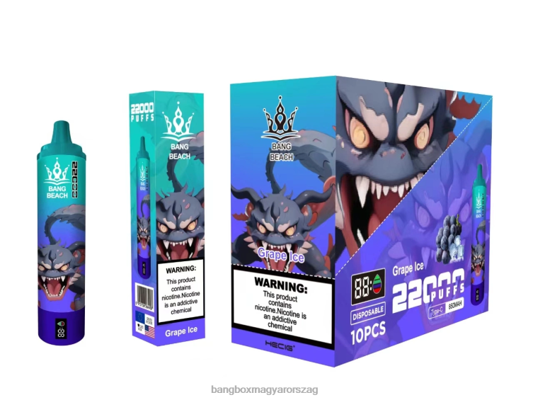 Bang Beach Vape - Bang Beach 22000 puffadásos intelligens képernyő Z86J619 szőlőjég