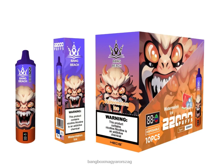 Bang Box Budapest - Bang Beach 22000 puffadásos intelligens képernyő Z86J622 görögdinnye jég