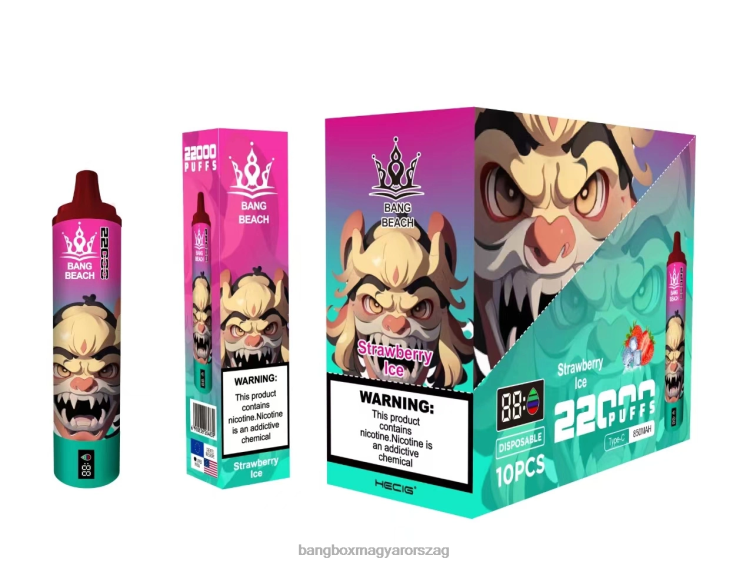 Bang Box Vape - Bang Beach 22000 puffadásos intelligens képernyő Z86J620 eper jég
