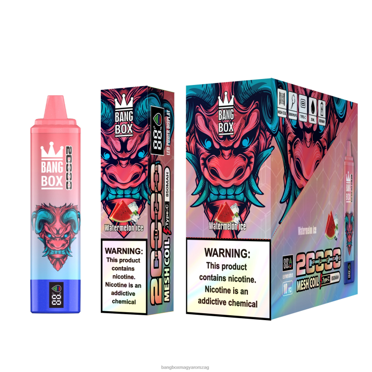 Bang Box Vape - Bang Box 20000 puff okosképernyő Z86J656 görögdinnye jég