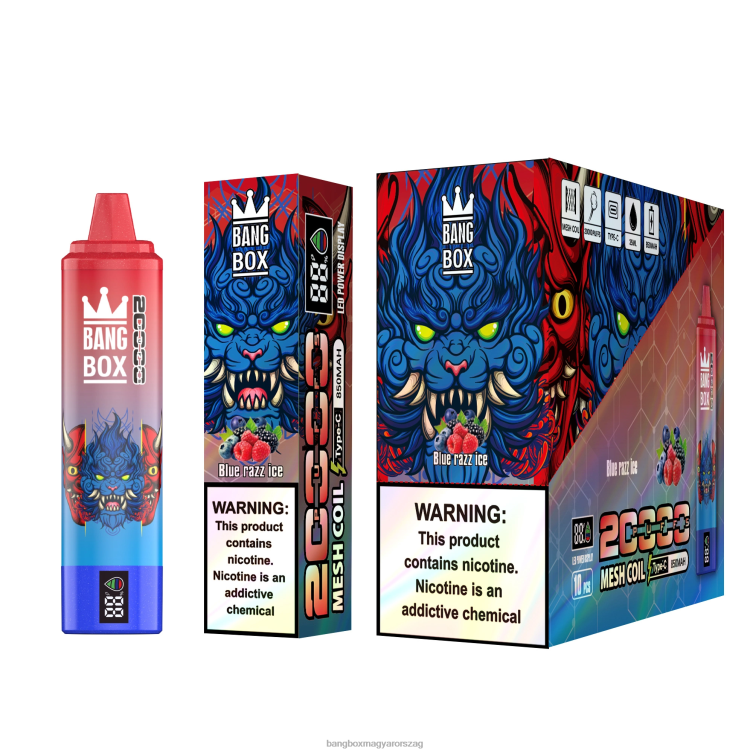 Bang Box Ára - Bang Box 20000 puff okosképernyő Z86J659 kék razz jég