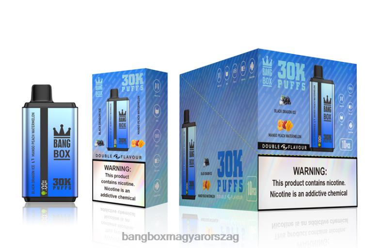 Bang Box Ára - Bang Box 30000 felfújás kettős ízben Z86J671 fekete sárkány jég és mangó őszibarack görögdinnye